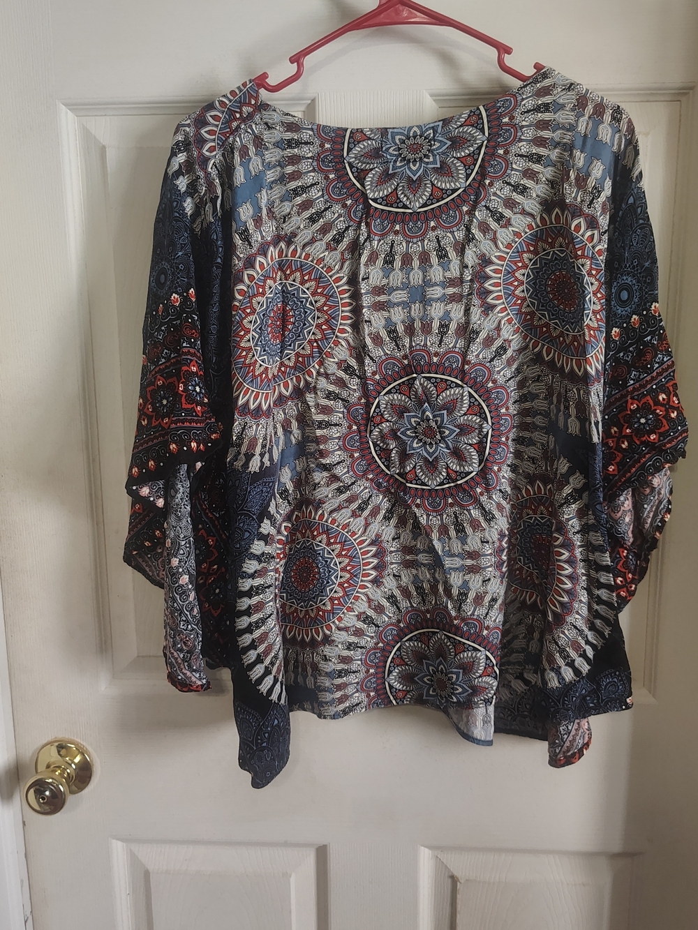 India Boutique Women's One Size Multicolor Paisley Rayon Dolman Tunic Boho